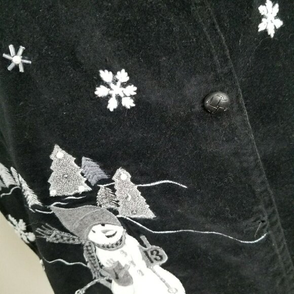 Winter Snowman Deer Scence Black Vest Size Large Holiday‎ - Picture 7 of 8